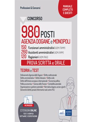 cover image of Concorso Agenzia Dogane e Monopoli 2022--Prova scritta e orale